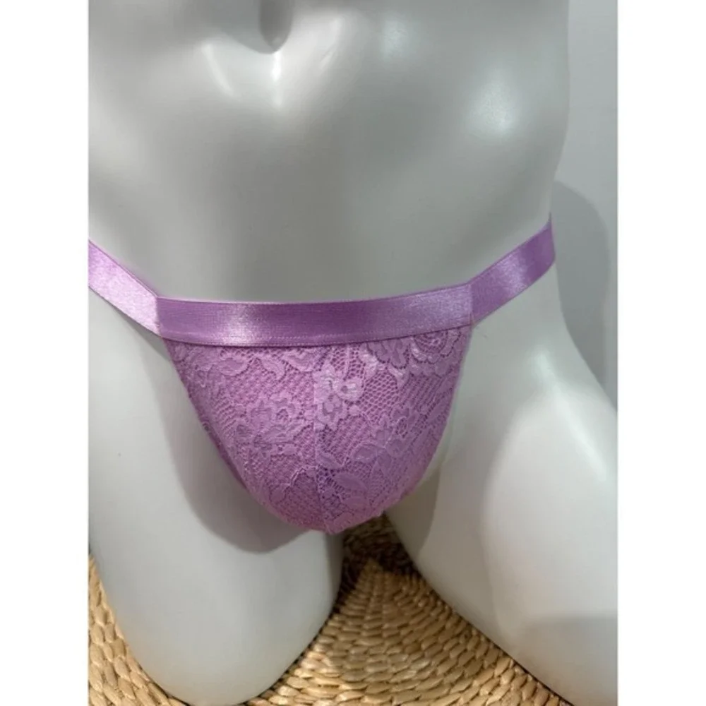 Cosabella Men's Lace Italian Thong Never Say Never Neela Flower Pink Size M